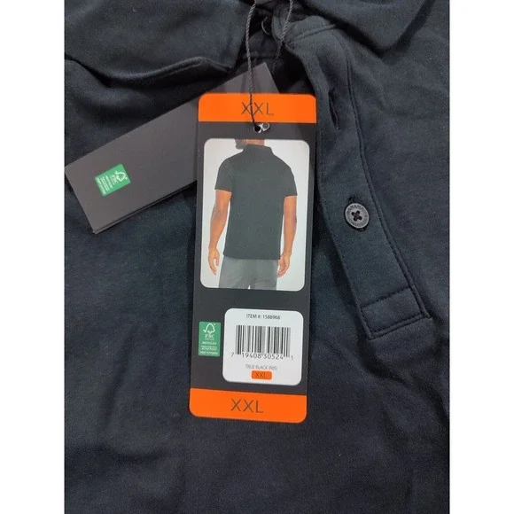 Banana Republic Men's Luxe Touch 100% Cotton Polo Shirt 2XL Black XXL new w tags - Picture 2 of 4